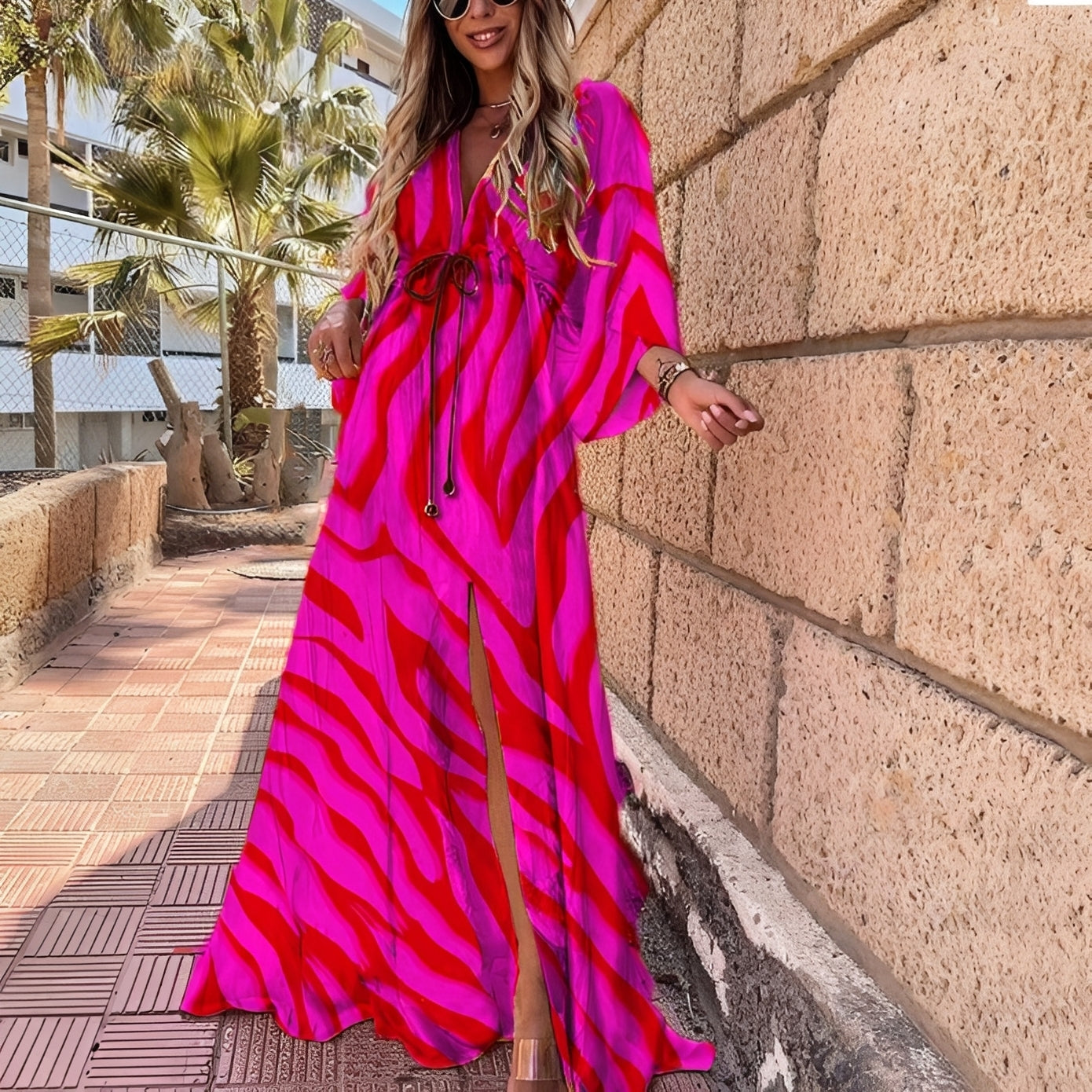 Elizabeth - Elegantes, asymmetrisches Maxikleid für Damen