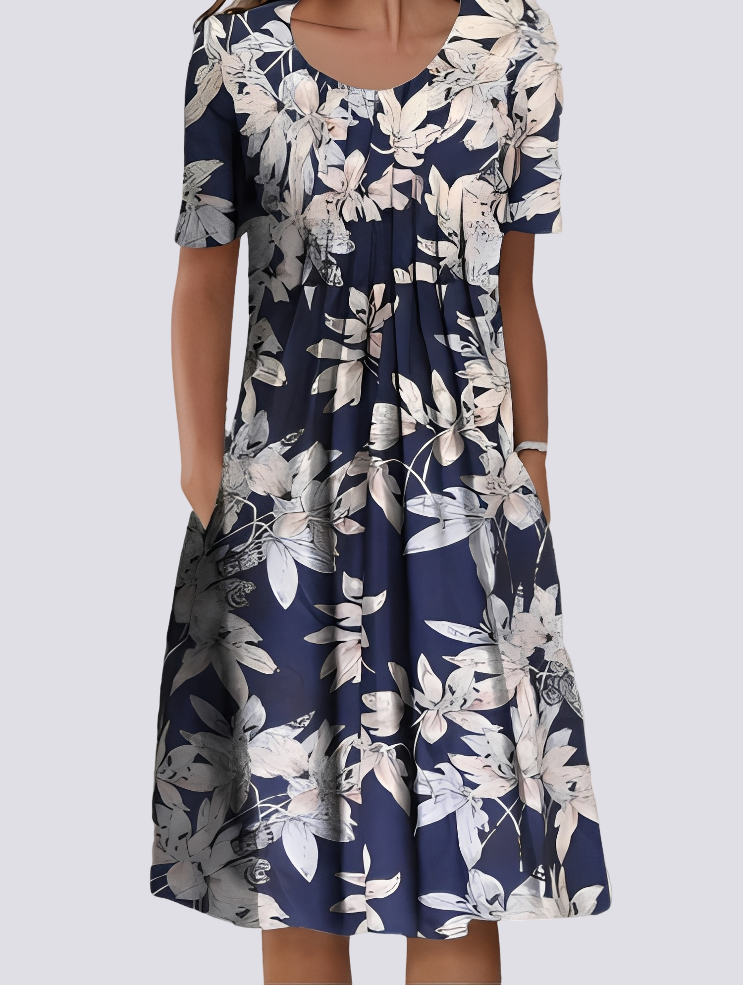 Aminah - Lässiges Damenkleid mit Blumenmuster
