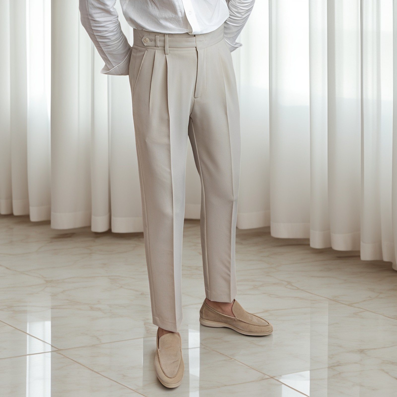 Kristian - Elegante Plissee-Hose mit Schnalle für Herren