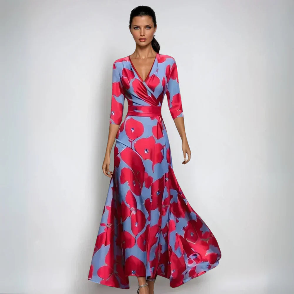 Lindsey – Stilvolles Wickelkleid mit Blumenmuster