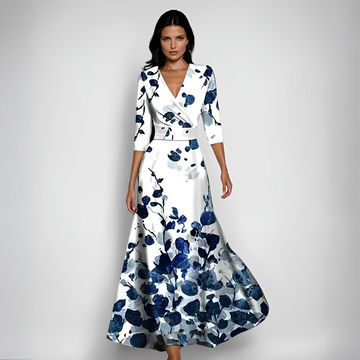Delores - Maxilanges Blumenkleid mit langen Ärmeln