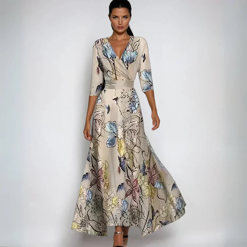 Emeline - Luxuriöses Wickelkleid mit Blumenmuster