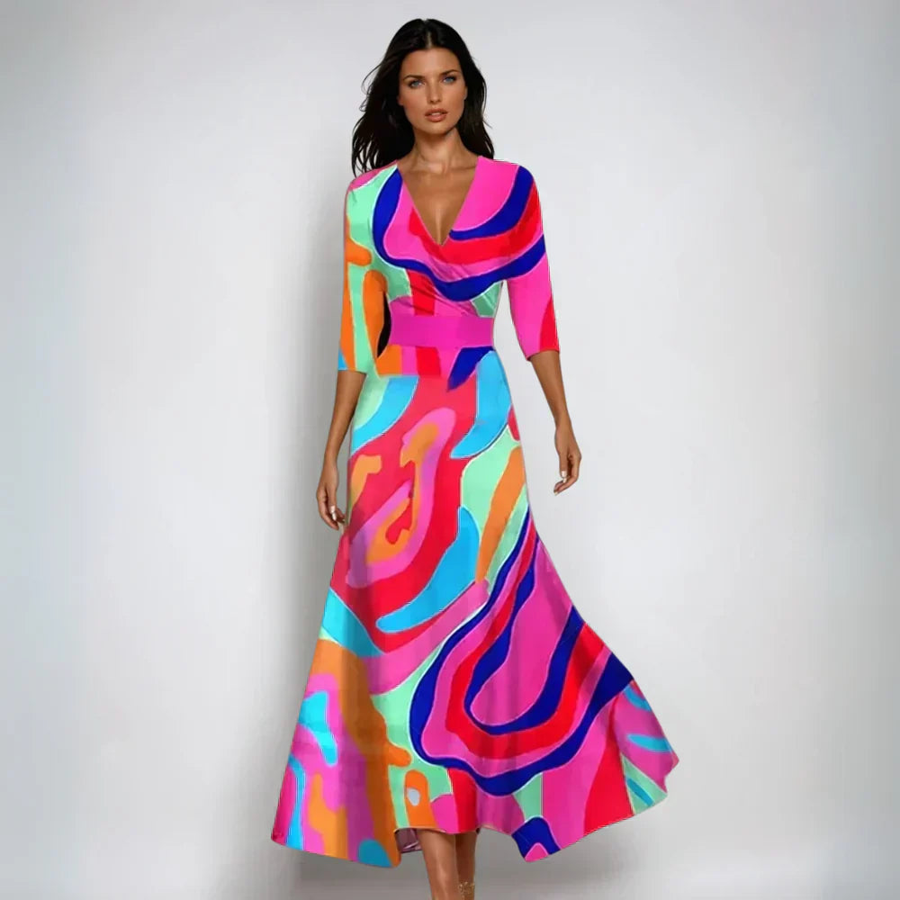 Emeline - Luxuriöses Wickelkleid mit Blumenmuster