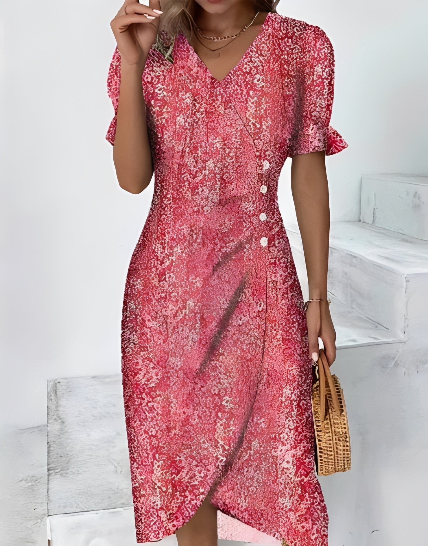 Rachael - Lockeres Wickelkleid mit Blumenmuster für Damen