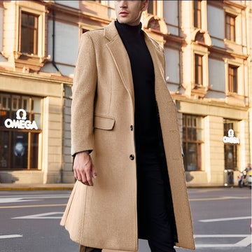 Nicholas - Stilvoller langer Woll-Trenchcoat für Herren