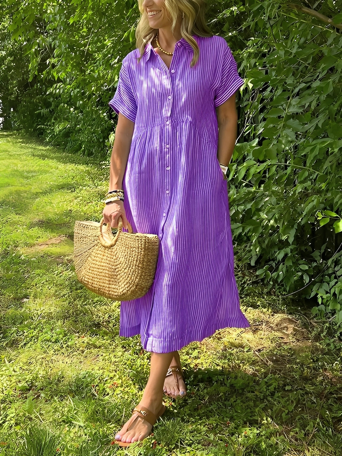 Alana - Lässiges gestreiftes Hemdkleid für Frauen