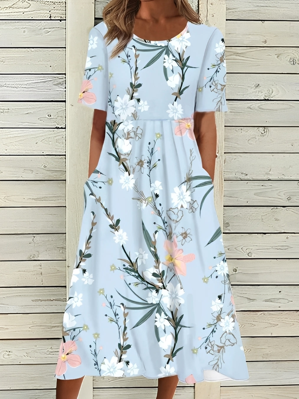Tiffany - Stilvolles Midikleid mit Blumenmuster für Damen