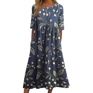 Margaux - Stilvolles Midikleid mit floralen Stickereien