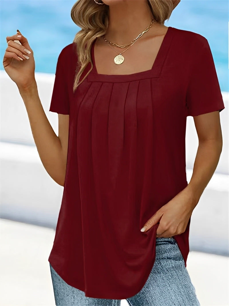 Marie - Elegante Damenbluse mit eckigem Ausschnitt