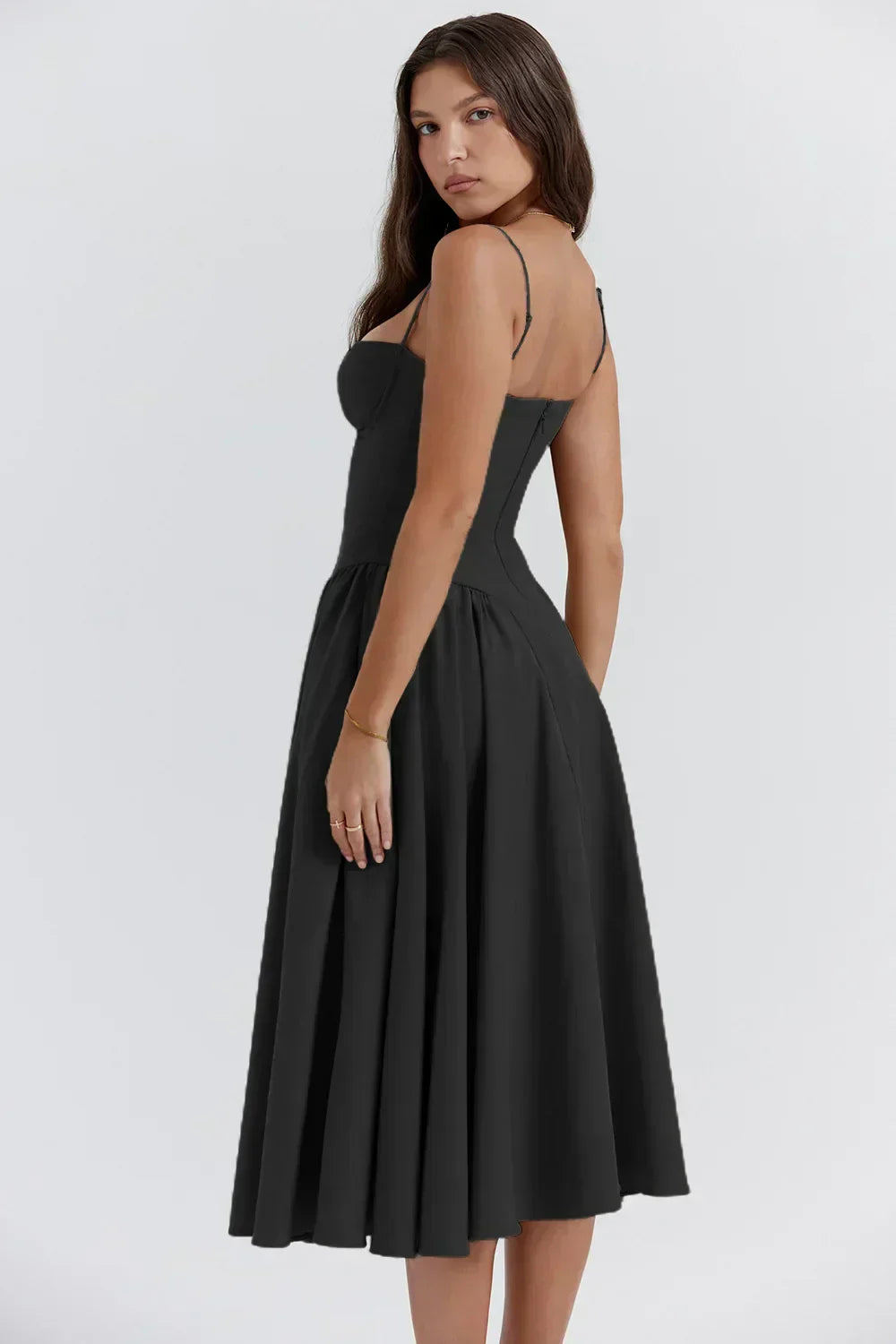 Cheri - Midikleid mit Trägern und offenem Rücken