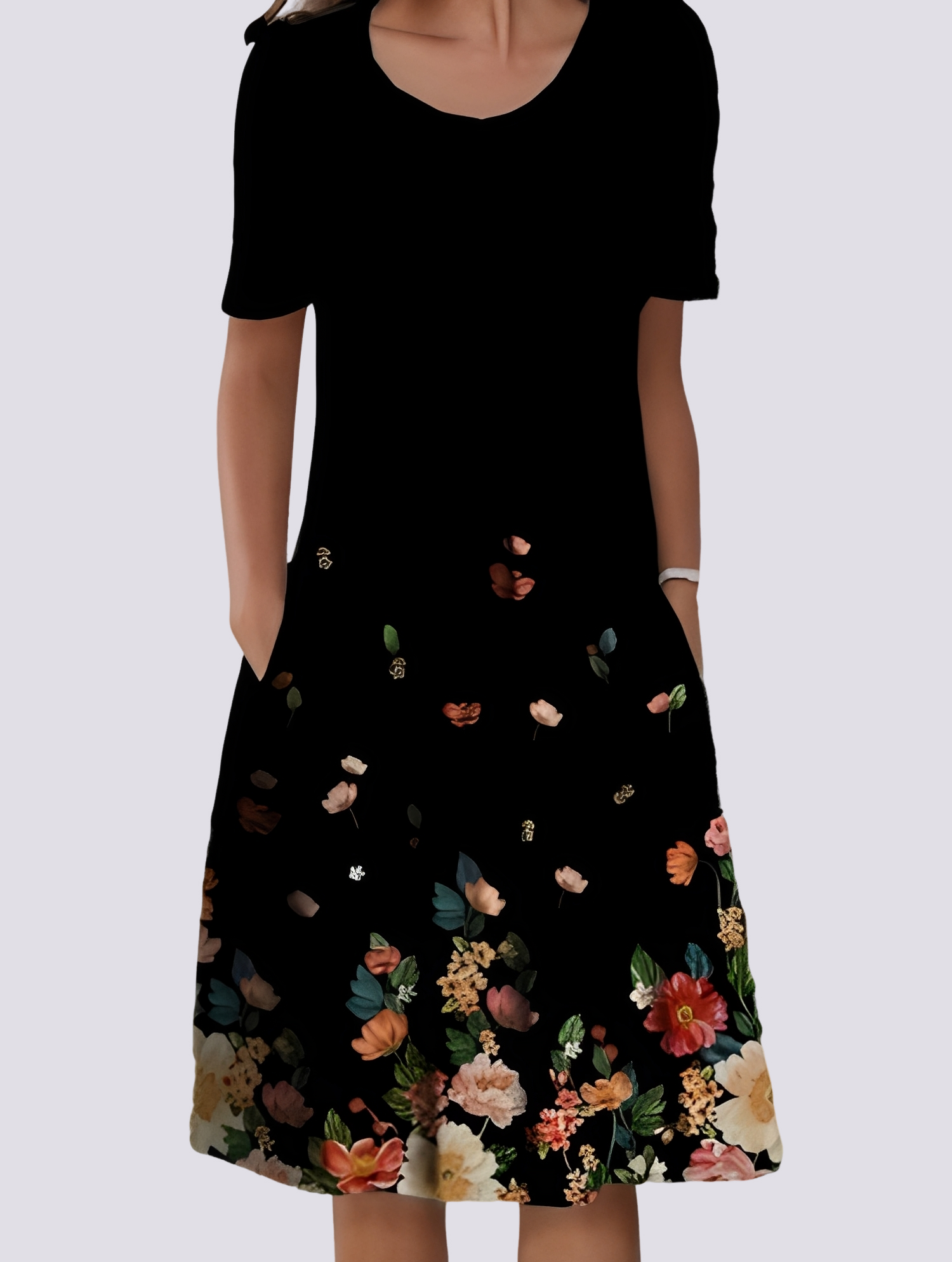 Aminah - Lässiges Damenkleid mit Blumenmuster