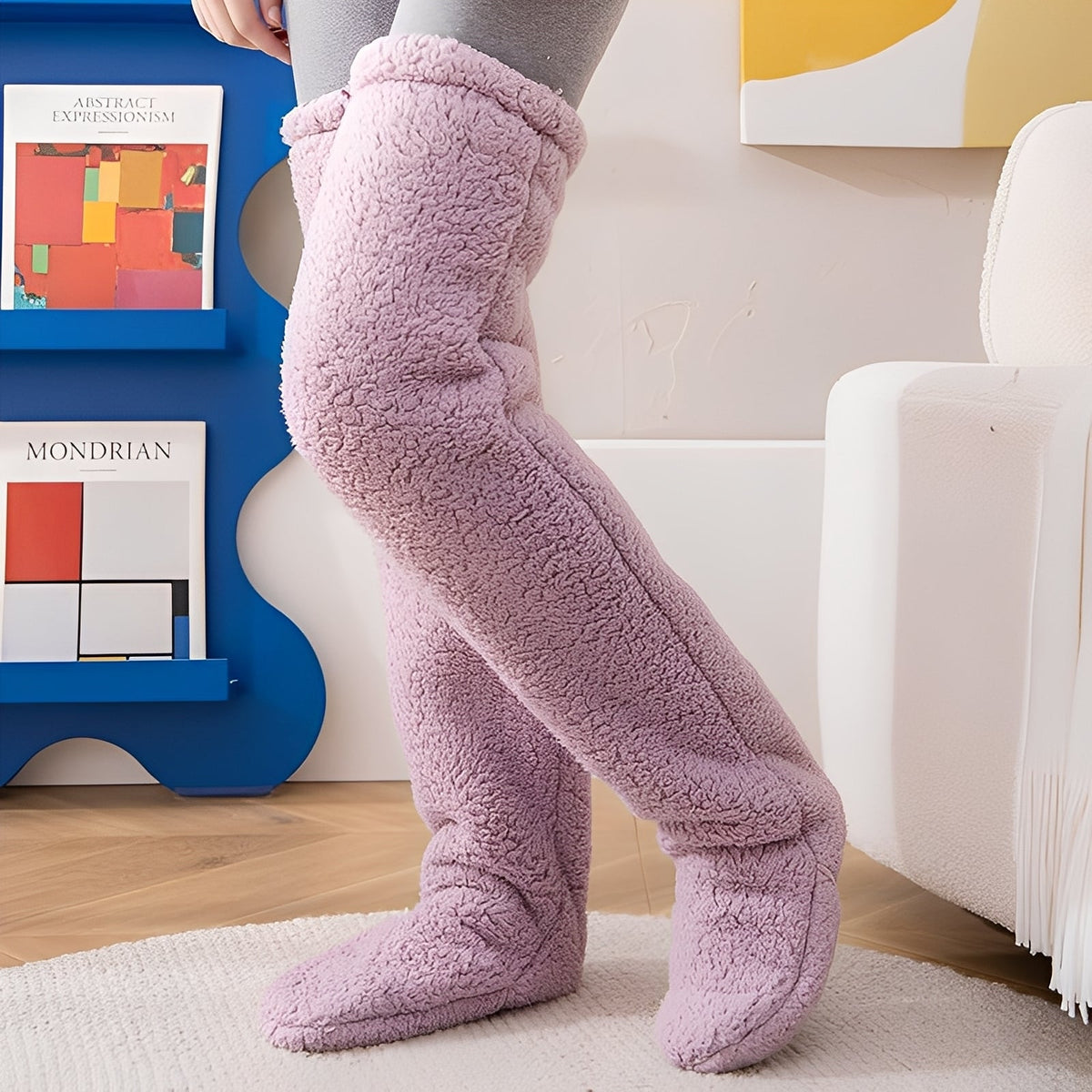 Camellia - Warme Winter-Damensocken über das Knie