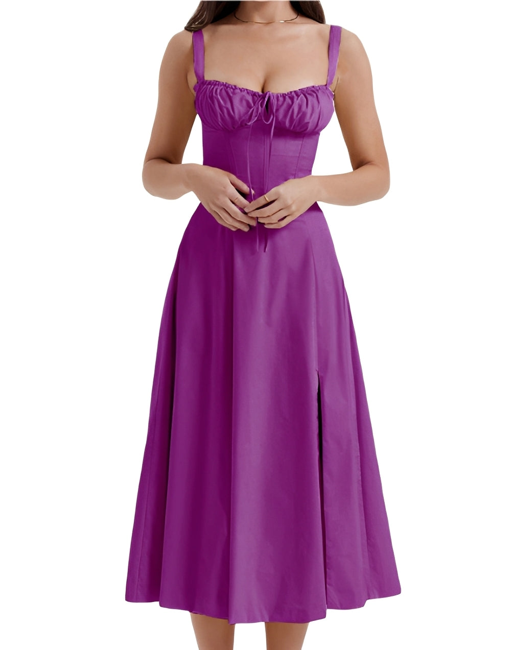 Alyssa - Schmal geschnittenes Midi-Kleid mit Blumenmuster für Damen