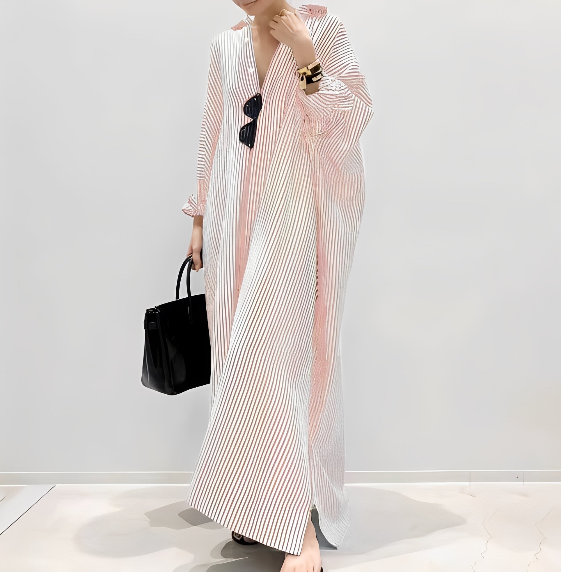 Jasmine - Elegantes gestreiftes Hemdblusenkleid für Frauen