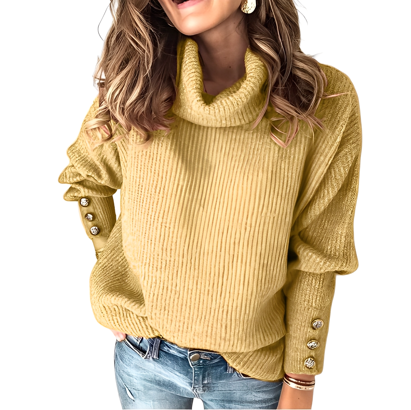 Zowie - Moderner, legerer Damen-Rollkragenpullover