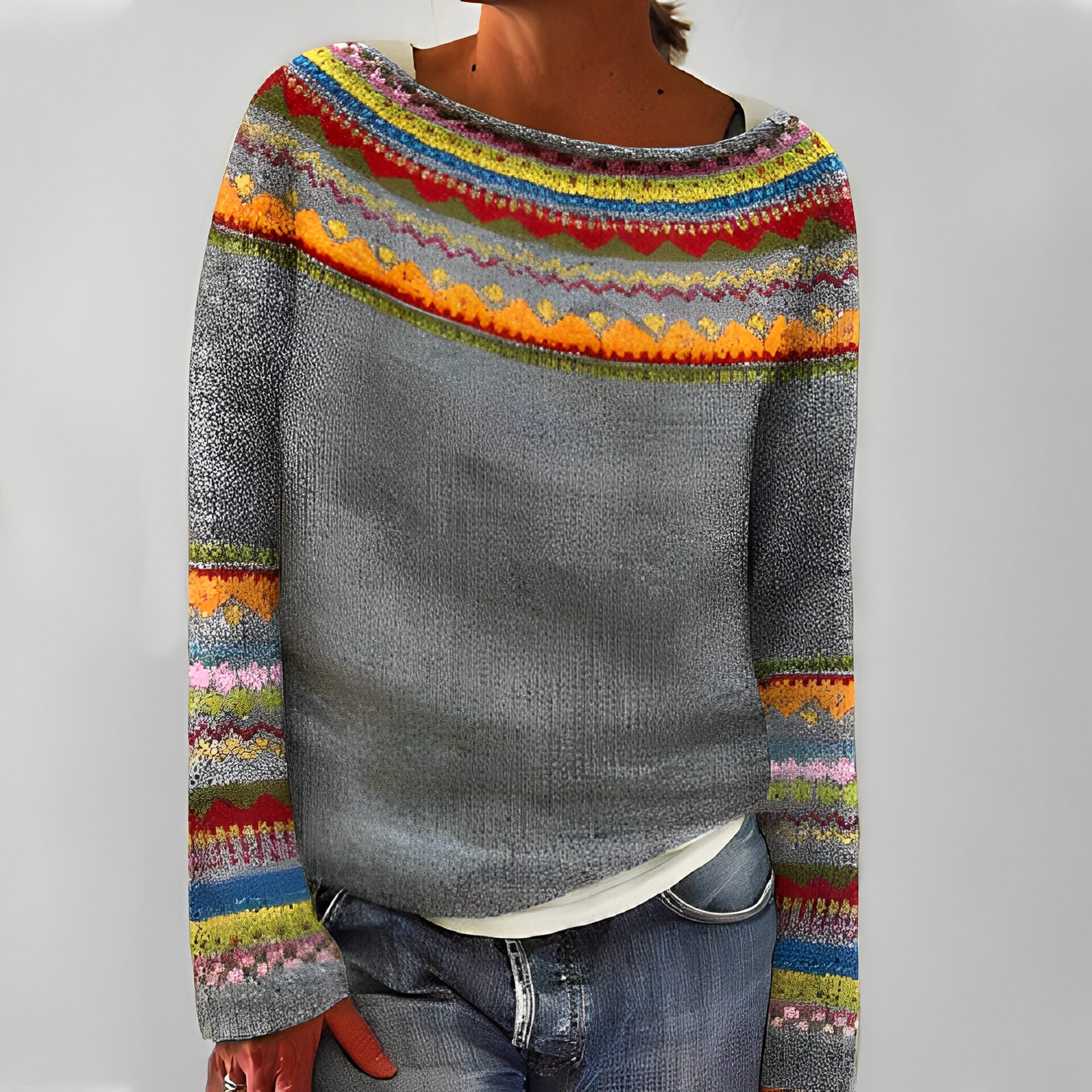 Christiana - Klassischer Damenpullover mit Motiv