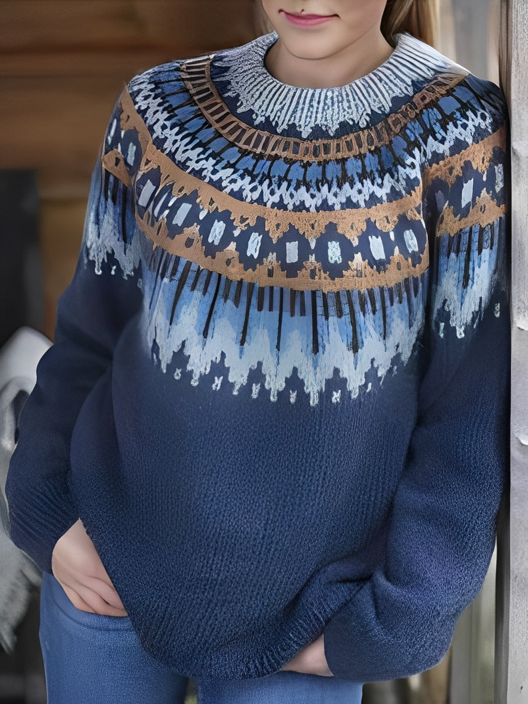 Lorine - Bequemer Damenpullover mit elegantem Muster