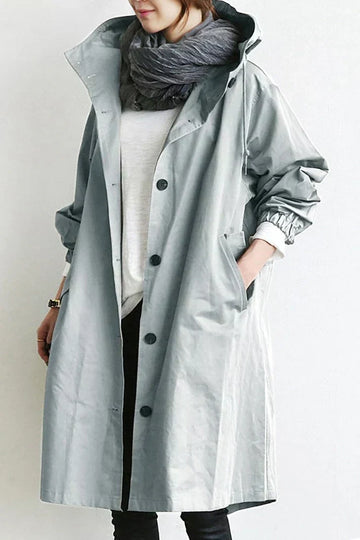 Mara – Wasserdichter Trenchcoat mit Kapuze für regnerische Tage