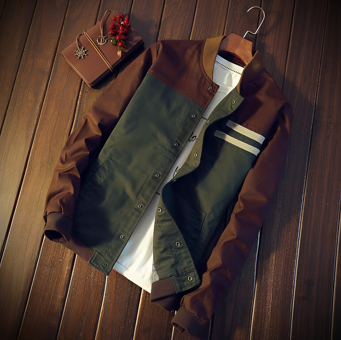 Jenson - Moderne Herren-Bomberjacke mit Streifen