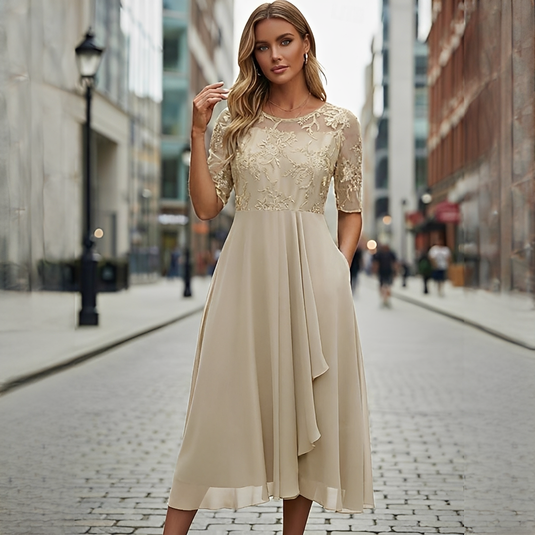 Victoria - Elegantes Spitzen-Hohles Kleid