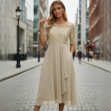 Victoria - Elegantes Spitzen-Hohles Kleid