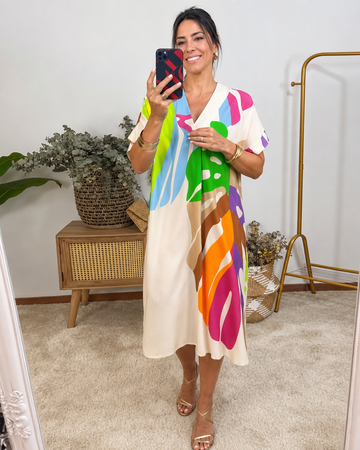 Curlene - Schickes und Weitgeschnittenes Midi-Kleid