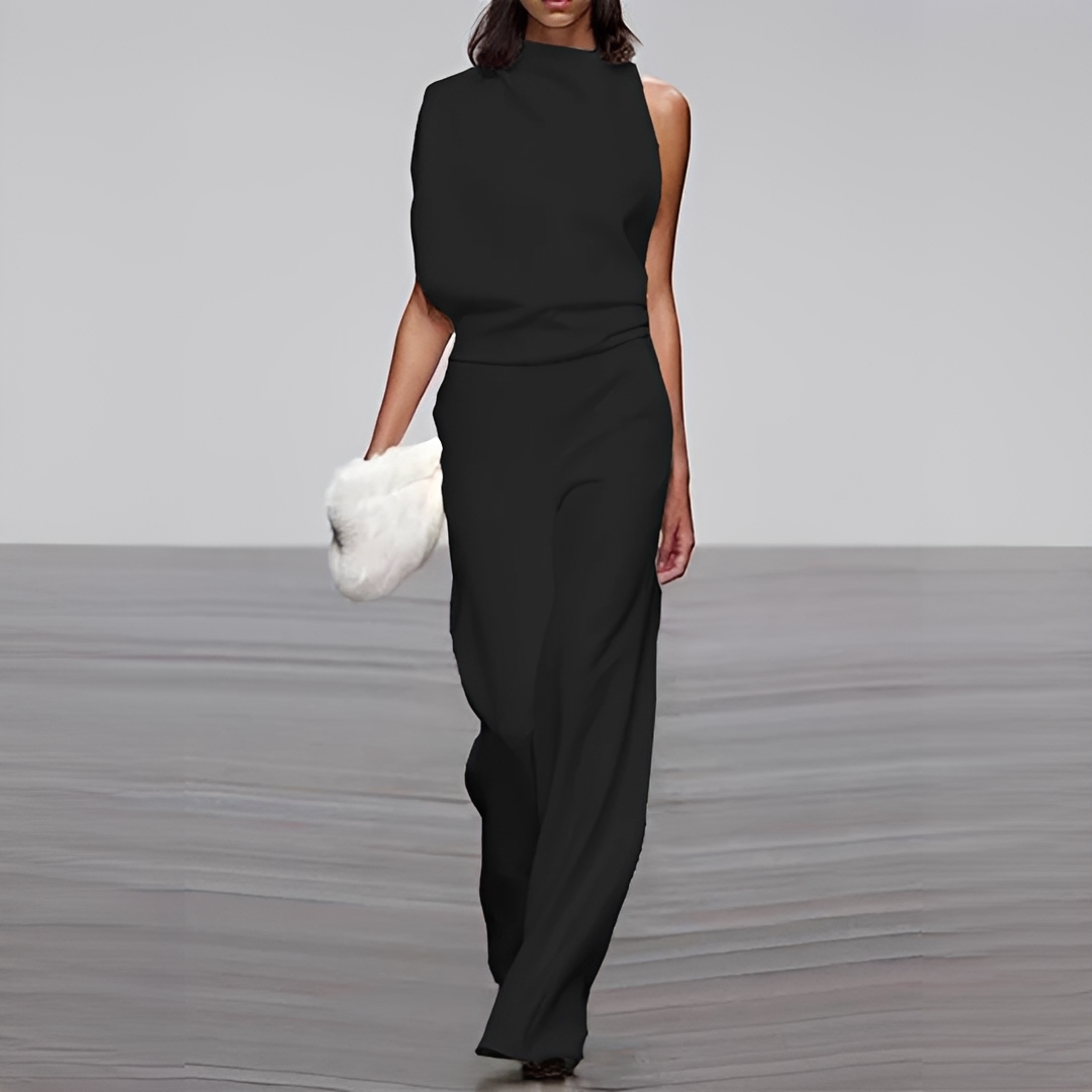 Noviem - Eleganter Jumpsuit mit Rundhalsausschnitt für Frauen