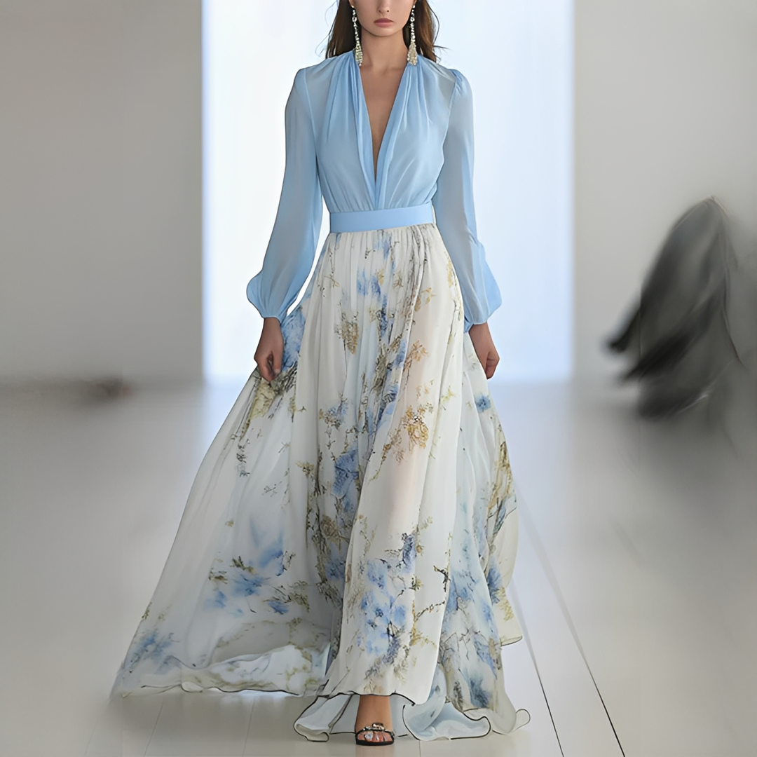 Mitchellie - Elegantes V-Ausschnitt-Kleid für Frauen