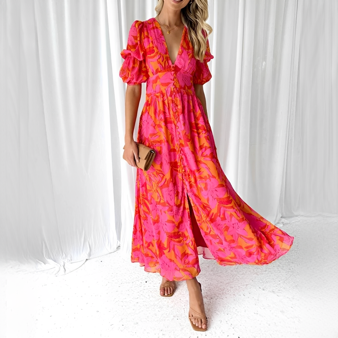 Dannika - Stilvolles langes Damenkleid