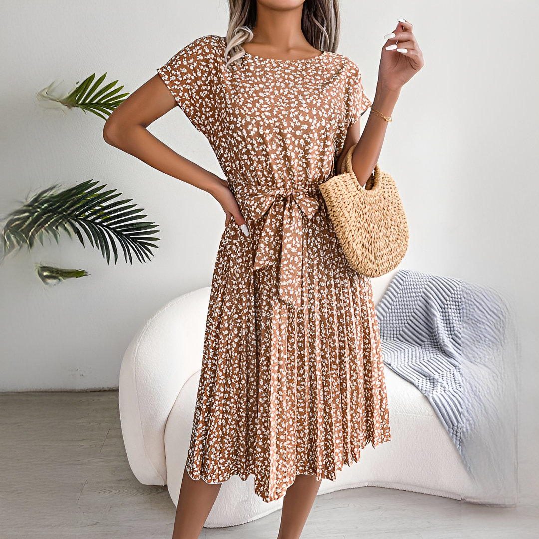 Lyka - Elegantes kurzärmeliges Sommerkleid für Frauen