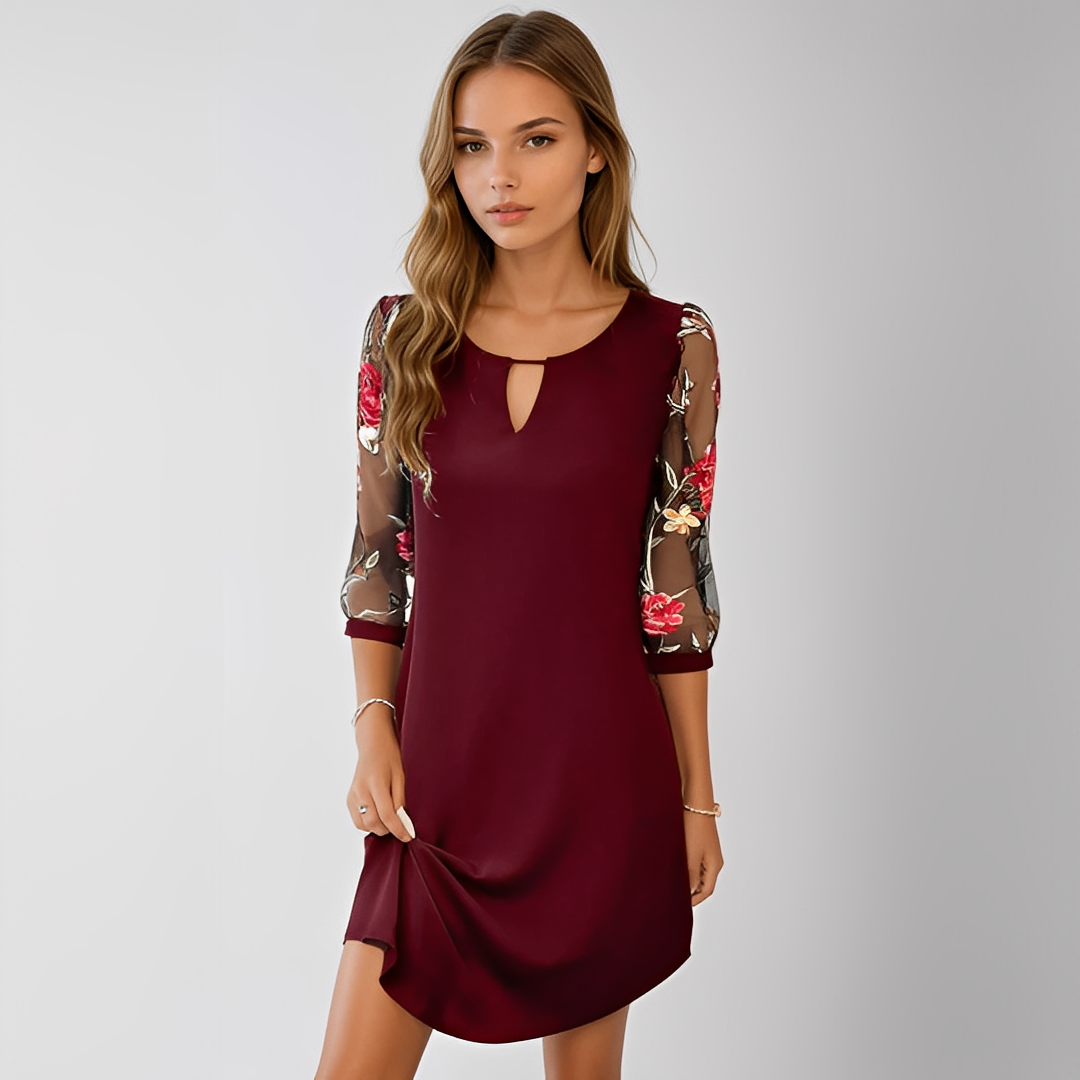 Dorina - Elegantes Frauen-Hemdkleid mit Blumen