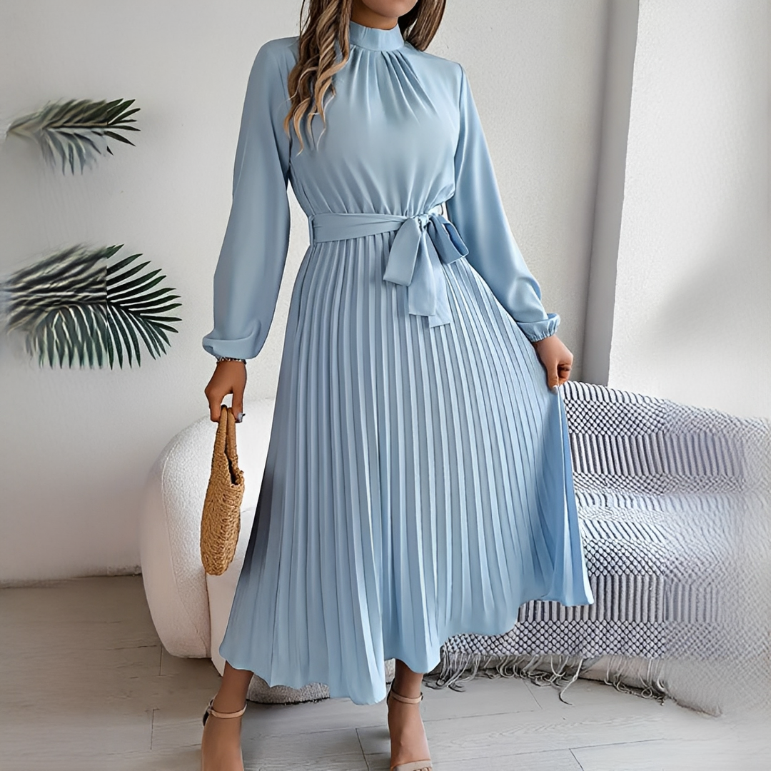 Jessy - Plissiertes Langarmkleid für Frauen