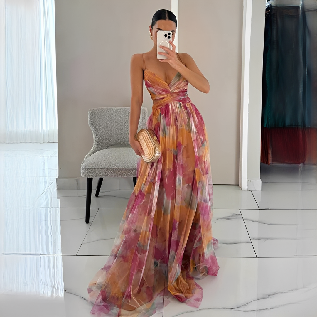 Darrisha - Elegantes Maxikleid mit gekreuztem Bund