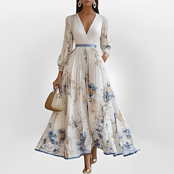 Klarise - Elegantes Wickel-V-Ausschnitt-Kleid