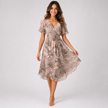 Elsinya - Stilvolles und fließendes Midi-Kleid