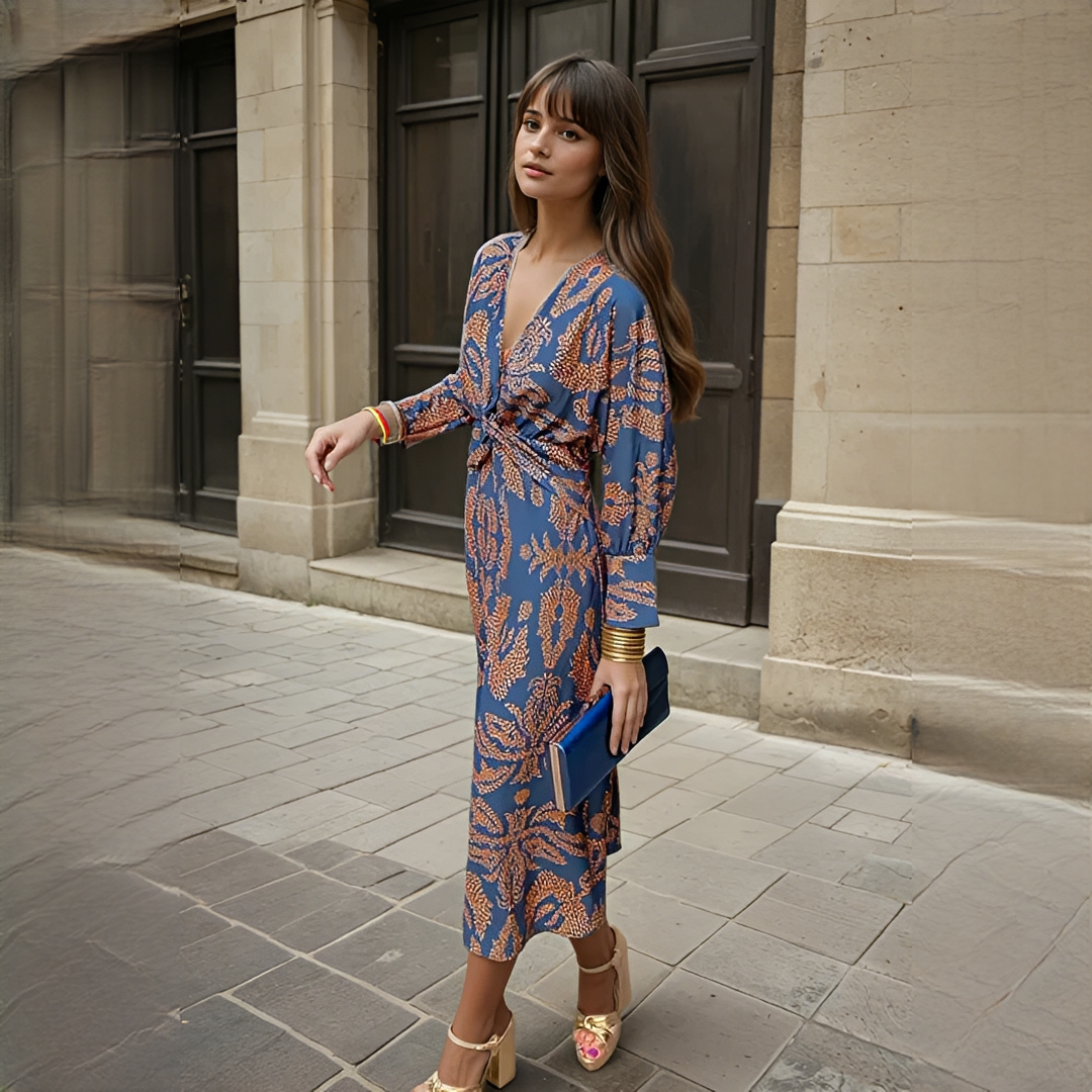 Gwynedd - Elegantes Kleid mit V-Ausschnitt