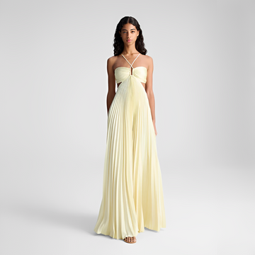 Sienna - Elegantes langes Kleid mit Falten