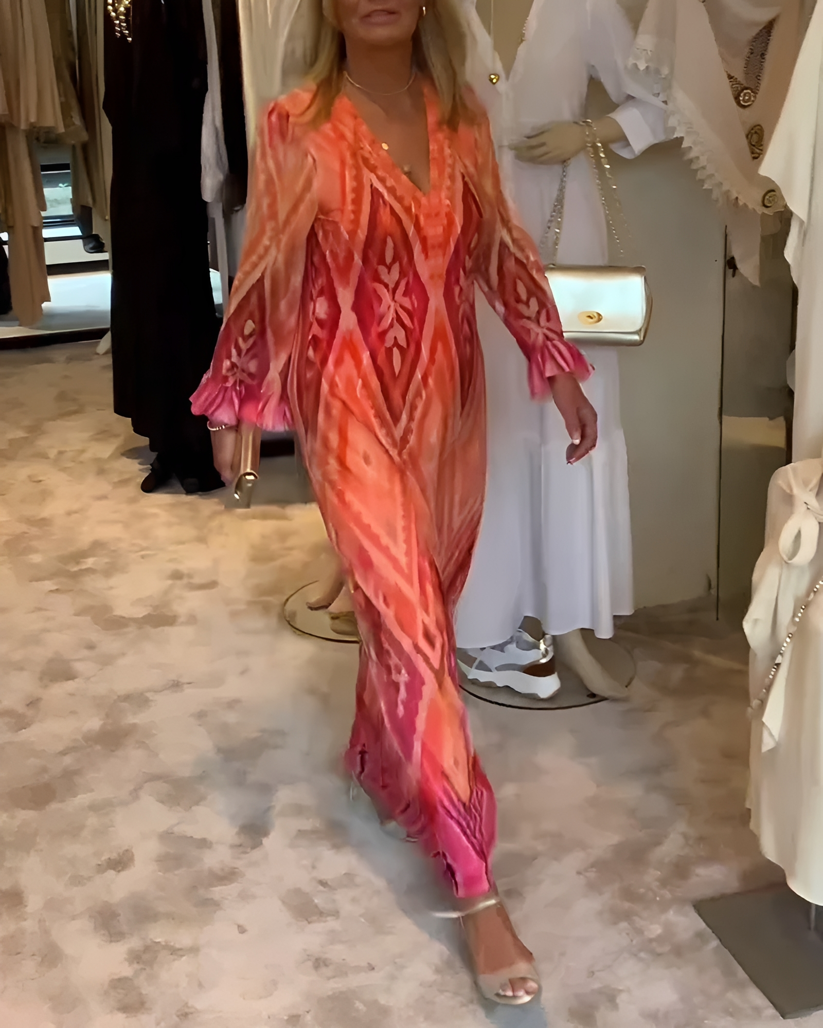 Glynnis - Elegantes Maxikleid mit langen Ärmeln