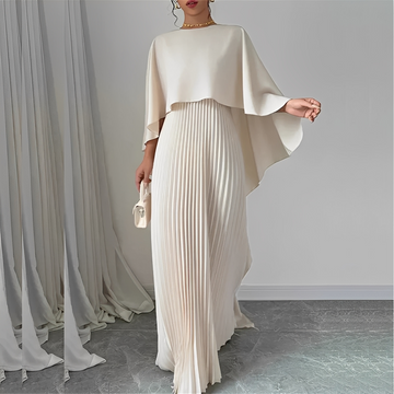 Marilou - Stilvolles Damenkleid mit plissiertem Cape