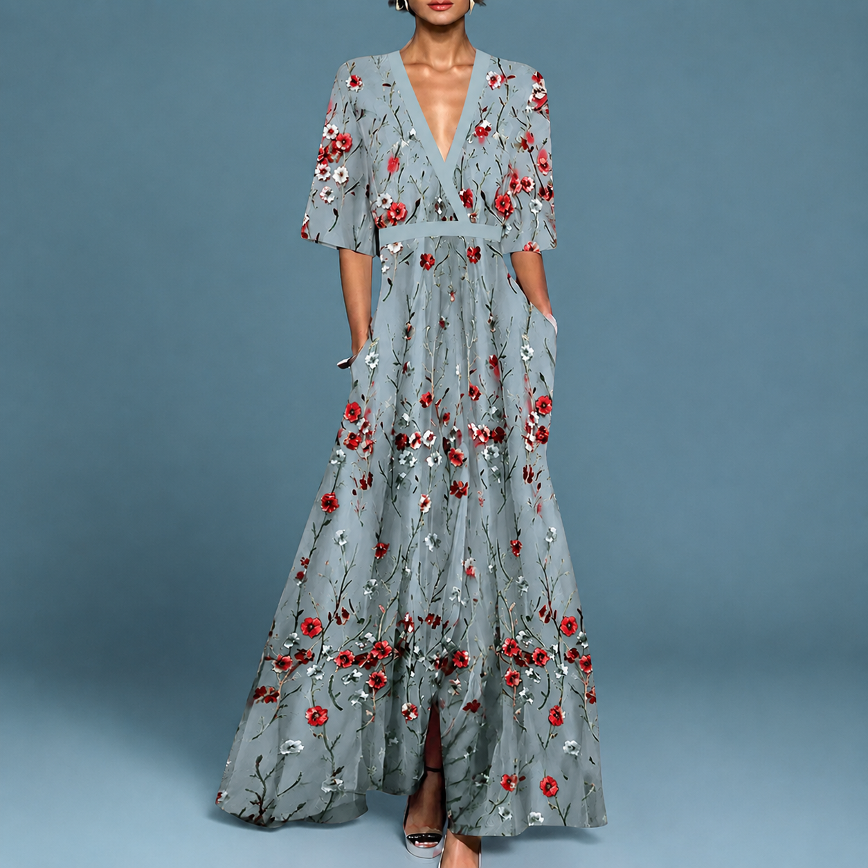 Laure - Schickes Kleid mit V-Ausschnitt