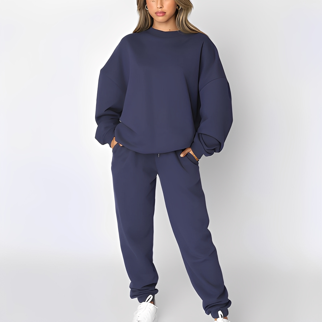 Chandrina - Frauen Set aus Pullover und bequemen Hosen