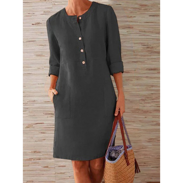 Octavia - Einfarbiges Kleid für warme Tage