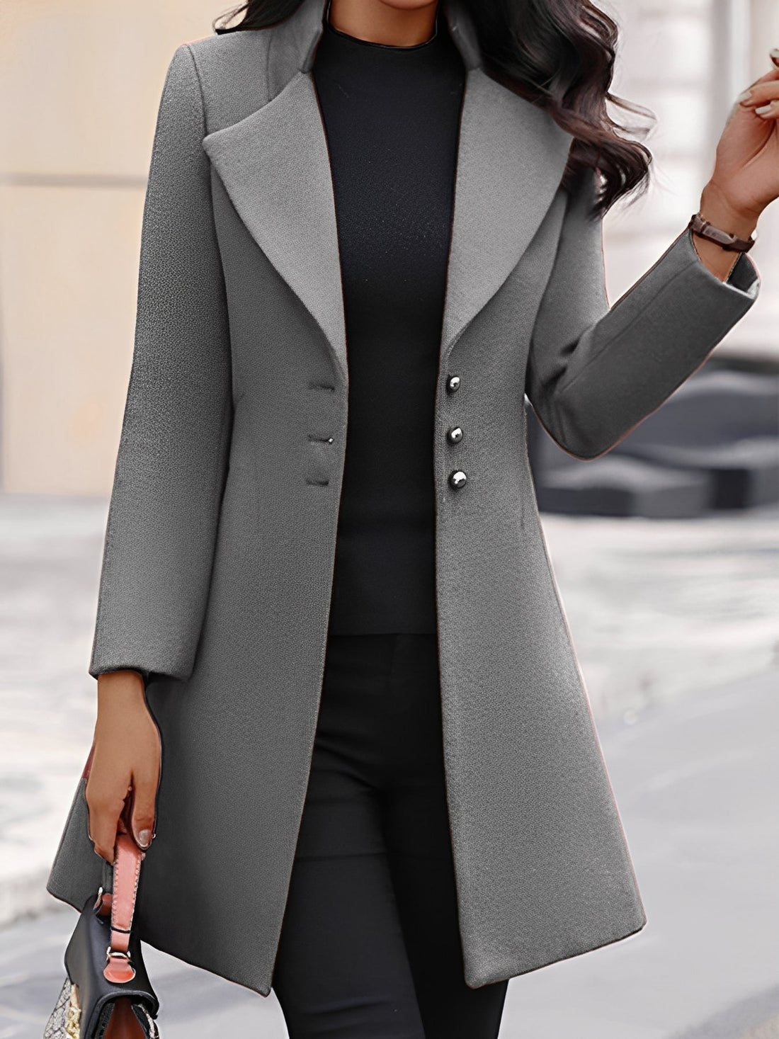 Bryana - Eleganter, schlanker Damen-Wollmantel