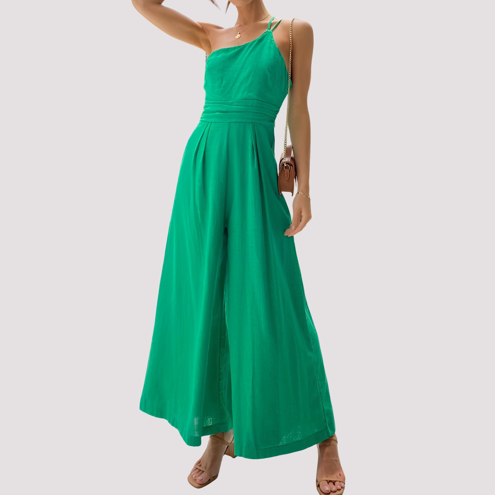 Carla - Schicker Jumpsuit für Damen mit einem Schulterträger und weitem Bein