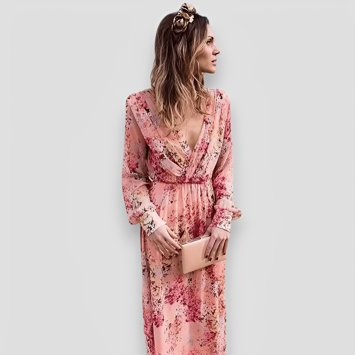 Elanisse - Elegantes Maxikleid mit V-Ausschnitt
