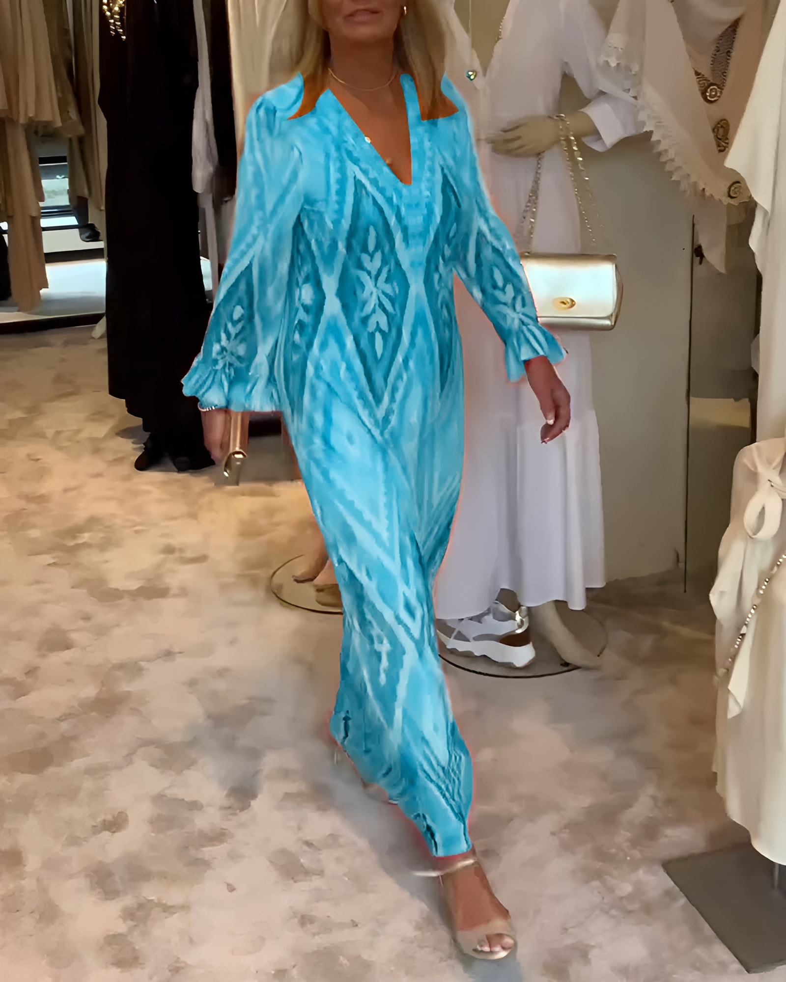 Glynnis - Elegantes Maxikleid mit langen Ärmeln