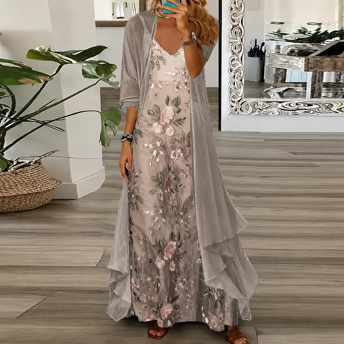 Derivia - Stilvolles Zweiteiliges Maxikleid