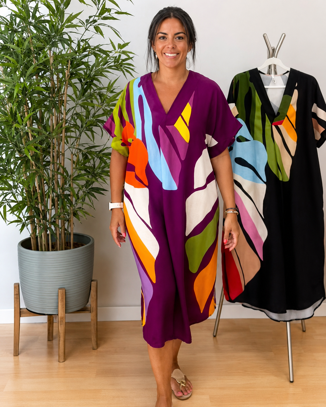 Curlene - Schickes und Weitgeschnittenes Midi-Kleid