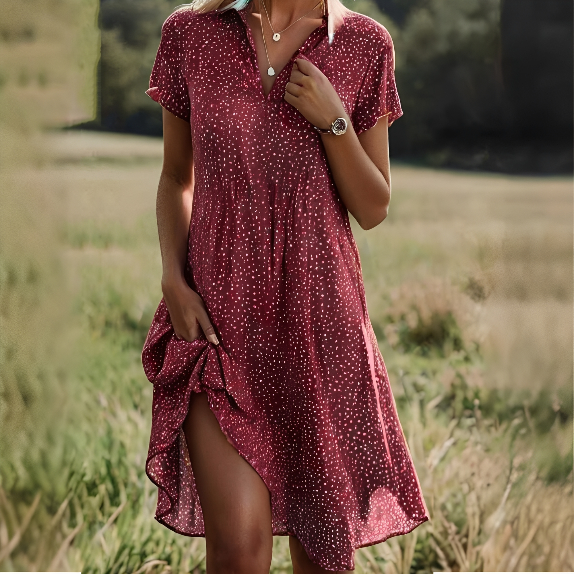 Eloise - Elegantes Damenkleid mit kurzen Ärmeln