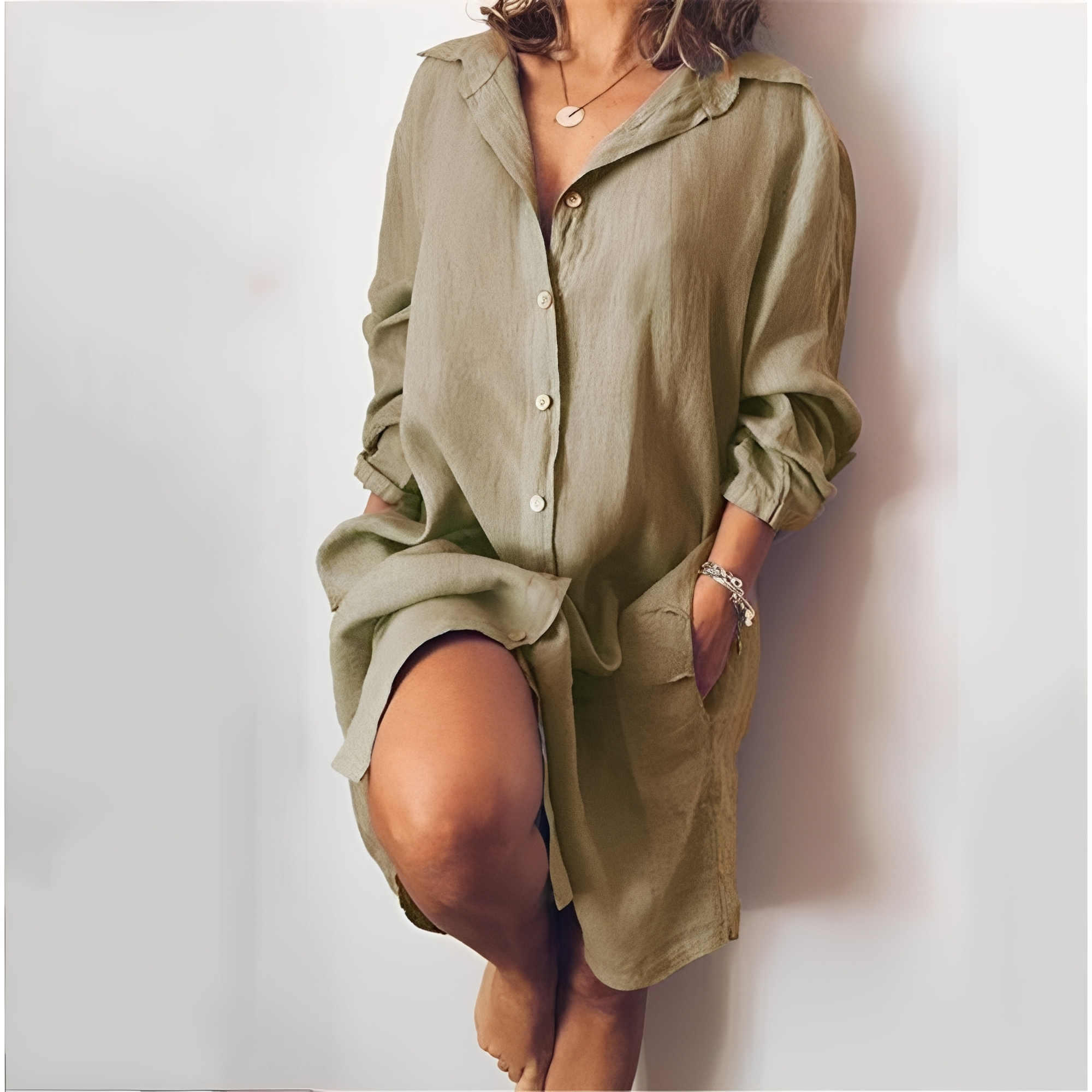 Lillian - Bequemes Damen-Langarmkleid